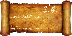 Egei Györgyi névjegykártya
